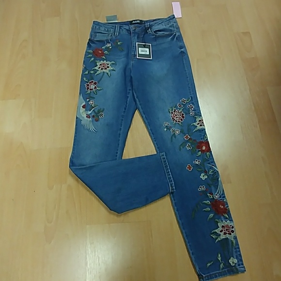 nanette lepore embroidered jeans